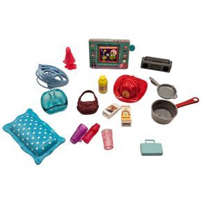 Lot Vintage Barbie & Doll Kitchen And Food Accessories, TV, Bike‎ Helmet